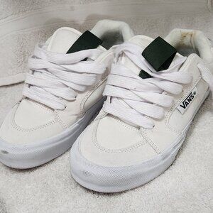 Vans Chukka Push Suede/Canvas White/Cream/Green Skateboard SHoe 7/M or 8.5/W